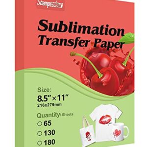 Sublimation Paper Heat Transfer Paper 8.5x11 inch A4 130 Sheets for Any Epson HP Canon Sawgrass Inkjet Printer with Sublimation Ink for Mug, T-Shirt,Light Fabric DIY 125gsm