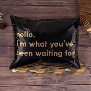 RUSPEPA Poly Mailer Shipping Bag with Self Sealing, Business Text Printed Design 2.3 Mil Heavy Duty Self Seal Mailing Envelopes, 100 Pack 10 x 13 inches, Black