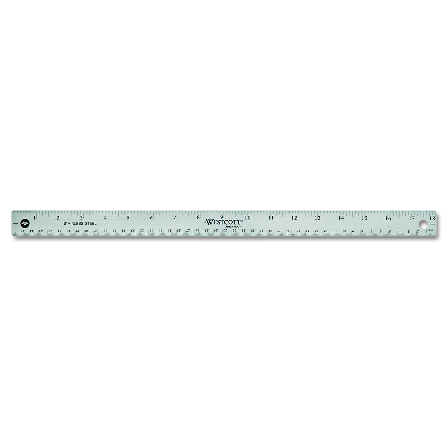 Westcott 10417 Westcott 18" Stainless Steel Office Ruler With Non Slip Cork Base