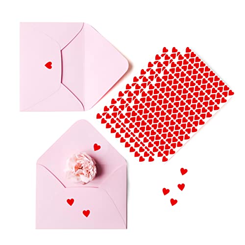 1810 PCS Heart-Shaped Red Stickers , Permanent Love Labels on 10 Sheets for Party Favors, Invitation Seals, Gift Packaging, Boxes and Bags ( 1/2” in Diameter)