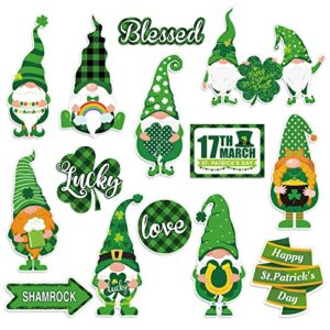 whaline 42pcs st. patrick’s day cut-outs lucky dwarf gnome paper cut outs with 100pcs glue points st. patrick’s day classroom bulletin board decoration for farmhouse home party wall door