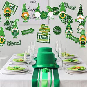 Whaline 42Pcs St. Patrick's Day Cut-Outs Lucky Dwarf Gnome Paper Cut Outs with 100Pcs Glue Points St. Patrick's Day Classroom Bulletin Board Decoration for Farmhouse Home Party Wall Door