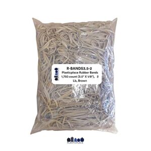 plasticplace rubber bands 2 lb, approx 1750 (3.5″ x 1/8″), 32 ounce, brown, (r-bands3.5-2)