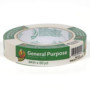 duck brand 394693 general purpose masking tape, 0.94-inch by 60-yard, single roll, beige