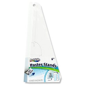 artskills pa-1262 10″ easel back peel and stick poster & project stands, 6 count, 6 pack- 10 inch, white