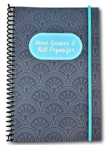dolgencorp home finance & bill organizer with pockets (dark blue scallops), 7 inches x 10 inches