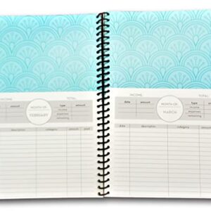 Dolgencorp Home Finance & Bill Organizer with Pockets (Dark Blue Scallops), 7 inches X 10 inches