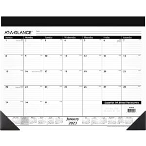 at-a-glance 2023 monthly desk calendar, desk pad, 21-3/4″ x 17″, standard, refillable (sk2200)