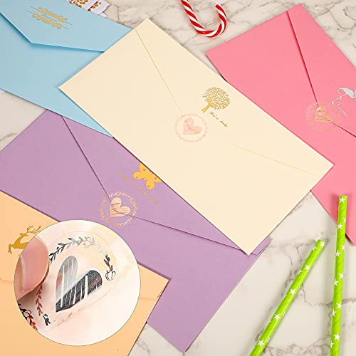500 Pieces Heart Envelope Seals, Heart Stickers, Clear Bronzing Heart Stickers 1.26 Inch Round Sealing Sticker for Wedding Invitation Card Envelope Valentine's Day Bridal Shower Favor (Rose Gold)