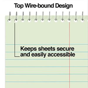 Steno Pads Notebooks, Top Bound Spiral Steno Book - Gregg Ruled, Green Tint, 80 Sheets Per Notepad - 6 x 9 Inch - Great for Note-Taking and Making to-do Lists - 6 Pack