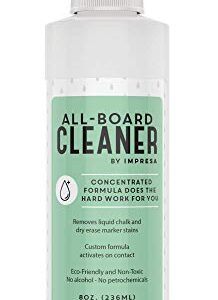 8oz Dry Erase / Chalkboard / White Board Cleaner Spray - Made in the USA - Safe, Gentle, Non-Toxic - Works with Marker, Chalk, Liquid Chalk and More - By Impresa Products