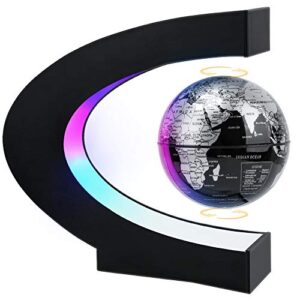 mokoqi magnetic levitating globe with led light, cool tech gift for men father boys, birthday gifts for kids, floating globes world desk gadget decor in office home/display frame stand