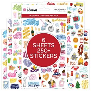 bloom daily planners new holiday seasonal planner sticker sheets – seasonal sticker pack – over 250 stickers per pack!