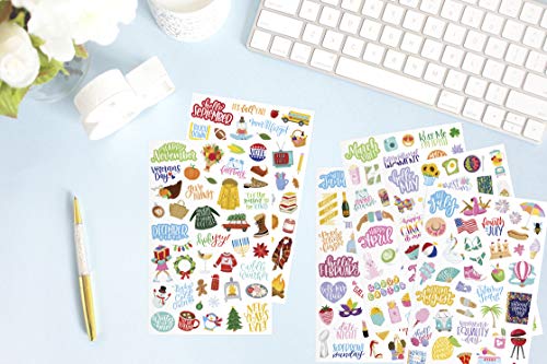 bloom daily planners New Holiday Seasonal Planner Sticker Sheets - Seasonal Sticker Pack - Over 250 Stickers Per Pack!