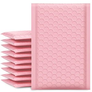 ucgou bubble mailers 4×8 inch light pink 50 pack poly padded envelopes small business mailing packages opaque self seal adhesive waterproof boutique shipping bags for jewelry makeup supplies #000