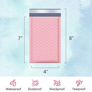 UCGOU Bubble Mailers 4x8 Inch Light Pink 50 Pack Poly Padded Envelopes Small Business Mailing Packages Opaque Self Seal Adhesive Waterproof Boutique Shipping Bags for Jewelry Makeup Supplies #000