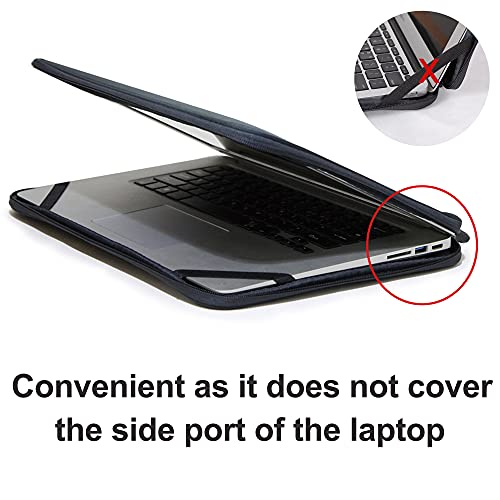 Inntzone 15.6 Inch Foldable Laptop Sleeve Slim Case Lightweight Bag Notebook Computer Carrying Flip Cover - Black