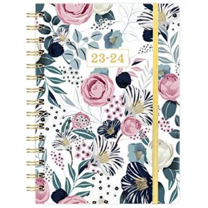planner 2023-2024 – jul.2023 – jun.2024, 2023-2024 planner, academic planner 2023-2024, 2023-2024 planner weekly & monthly with tabs, 6.3″ x 8.4″, hardcover with back pocket + twin-wire binding, daily organizer – petunia