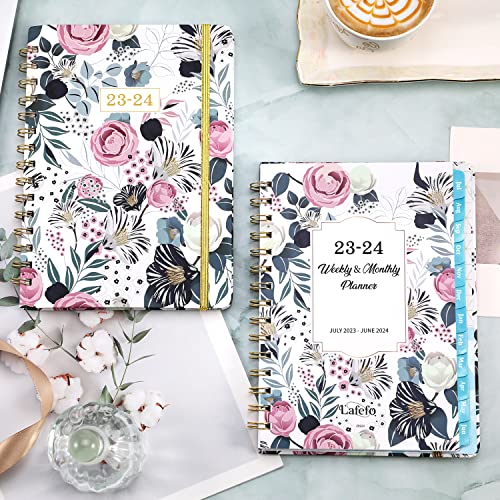 Planner 2023-2024 - Jul.2023 - Jun.2024, 2023-2024 Planner, Academic Planner 2023-2024, 2023-2024 Planner Weekly & Monthly with Tabs, 6.3" x 8.4", Hardcover with Back Pocket + Twin-Wire Binding, Daily Organizer - Petunia