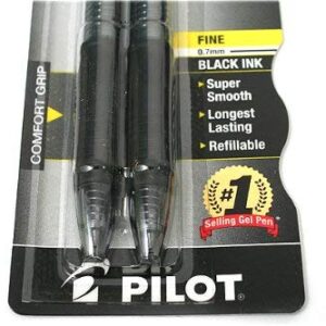 PILOT G2 Premium Refillable & Retractable Rolling Ball Gel Pens, Fine Point, Black Ink, 2-Pack (31031)