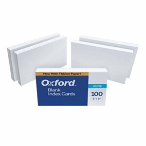 oxford 50ee blank index cards, 5″ x 8″, white, 500 cards (5 packs of 100) (50)