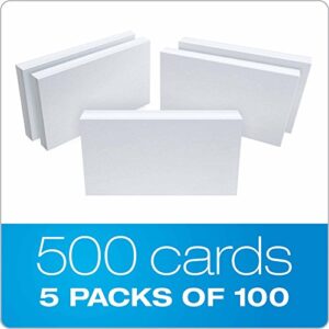 Oxford 50EE Blank Index Cards, 5" x 8", White, 500 Cards (5 Packs of 100) (50)