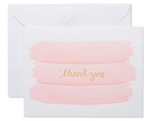 american greetings thank you cards with envelopes, pink brushstrokes (50-count)