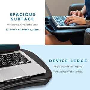 LapGear MyDesk Lap Desk with Device Ledge and Phone Holder - Black - Fits up to 15.6 Inch Laptops - Style No. 44448
