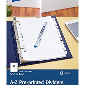 Avery 11313 Preprinted Tab Dividers, 12-Tab, 8 1/2 x 5 1/2