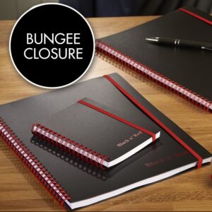 Black n' Red Twin Spiral Poly Cover Notebook, Medium, Black, 70 Ruled Sheets, Pack of 1 (C67009)