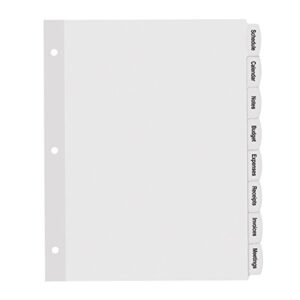 Avery Big Tab Printable White Label Dividers with Easy Peel, 8 Tabs, 20 Sets (14435)