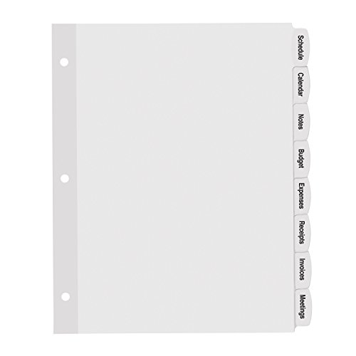 Avery Big Tab Printable White Label Dividers with Easy Peel, 8 Tabs, 20 Sets (14435)