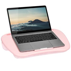 lapgear mydesk lap desk with device ledge and phone holder – rose quartz – fits up to 15.6 inch laptops – style no. 44444