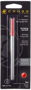 cross gel ink rolling ball refill for selectip pens, medium – red