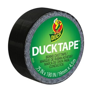 duck tape mini roll black 19mm x 4.5m. repair, craft, personalise, decorate and educate
