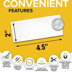 Dry Erase Magnetic Labels - Reusable Sticky Notes - Magnetic Notepads for Refrigerator - Dry Erase Magnetic Sheets - Blank Magnet Stickers to Write On - Magnets for Whiteboard Classroom Fridge