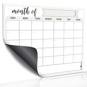 magnetic dry erase refrigerator calendar by planovation | large calendar whiteboard monthly planner magnet. (grey)