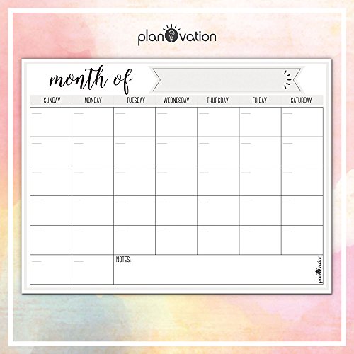 Magnetic Dry Erase Refrigerator Calendar by planOvation | Large Calendar Whiteboard Monthly Planner Magnet. (Grey)