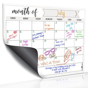 Magnetic Dry Erase Refrigerator Calendar by planOvation | Large Calendar Whiteboard Monthly Planner Magnet. (Grey)