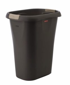 rubbermaid open waste basket, 32-court/8-gallon, black, garbage container bin for kids/adults, fits under desk for kitchen/home/office/bathroom/dorm