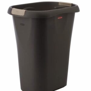 Rubbermaid Open Waste Basket, 32-Court/8-Gallon, Black, Garbage Container Bin for Kids/Adults, Fits under Desk for Kitchen/Home/Office/Bathroom/Dorm