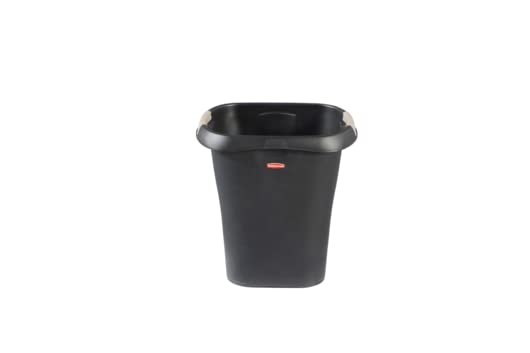 Rubbermaid Open Waste Basket, 32-Court/8-Gallon, Black, Garbage Container Bin for Kids/Adults, Fits under Desk for Kitchen/Home/Office/Bathroom/Dorm