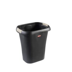 Rubbermaid Open Waste Basket, 32-Court/8-Gallon, Black, Garbage Container Bin for Kids/Adults, Fits under Desk for Kitchen/Home/Office/Bathroom/Dorm