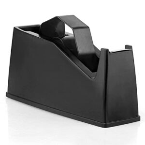 heat tape dispenser, masking tape dispenser, holder fits 1″ and 3″ core, 6.8 x 2.2 x 3.4 inch, desktop tape dispenser, heat tape for sublimation(black)