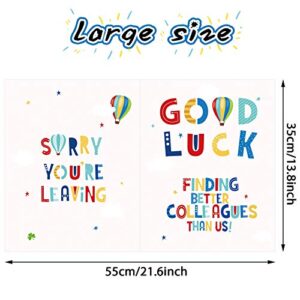 Farewell Party Decoration Large Farewell Card 13.8 x 21.6 inch Jumbo Coworker Goodbye Card Good Luck Office Gaint Greeting Card Guest Poster for Coworker Going Away Party Supplies()