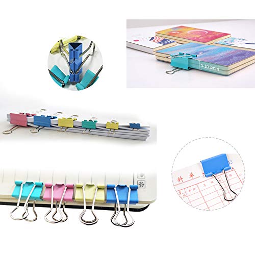 Colored Binder Clips Assorted Sizes, Jumbo, Large, Medium, Small, Mini, Micro (120 Pcs)