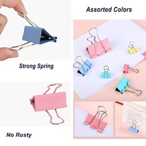 Colored Binder Clips Assorted Sizes, Jumbo, Large, Medium, Small, Mini, Micro (120 Pcs)