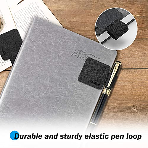 ProCase (5 Pack) Pen Loop Holder for Notebooks Journals Planners Tablet Case, Self Adhesive Leather Pencil Holder with Elastic Loop for Pens, Apple Pencil, Stylus Pen -Black