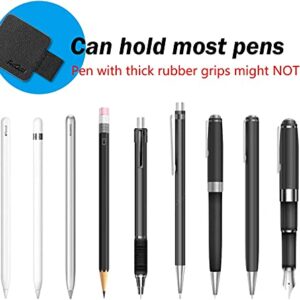 ProCase (5 Pack) Pen Loop Holder for Notebooks Journals Planners Tablet Case, Self Adhesive Leather Pencil Holder with Elastic Loop for Pens, Apple Pencil, Stylus Pen -Black