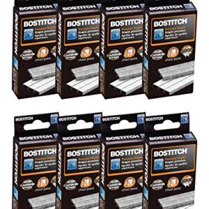 Bostitch Standard Staples, 1/4" Length,Full Strip Staples, 5000 Per Box, 8-Pack